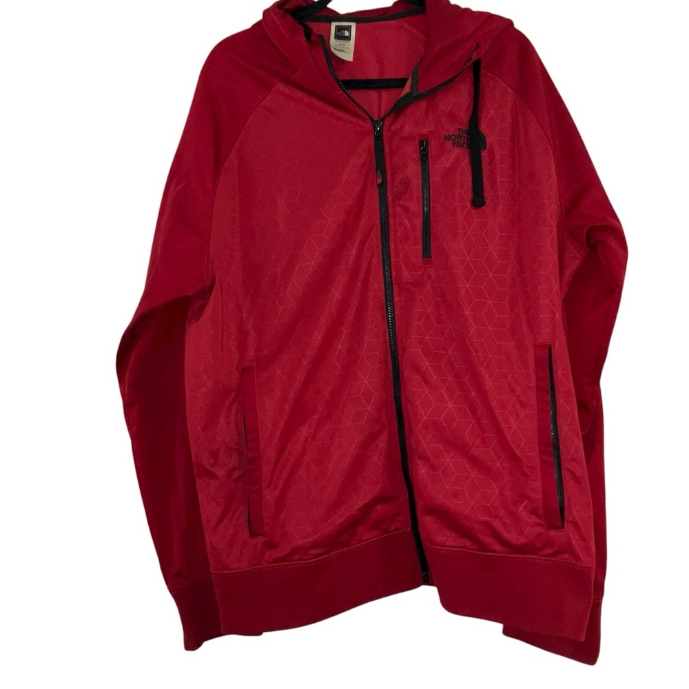 the north face red full zip hoodie mens size XL